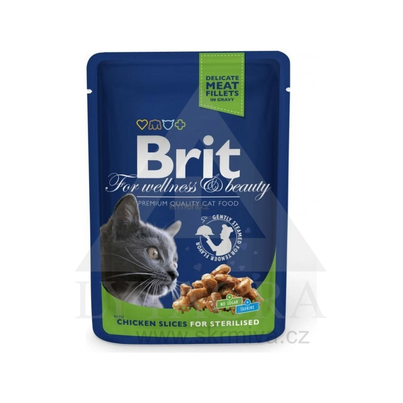 100G KAĶU BARĪBA BRIT PREMIUM/ STERILIZĒTIEM KAĶIE