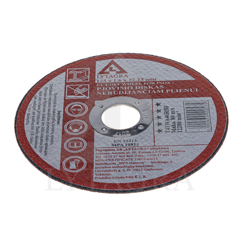 47212516 GRIEZĒJDISKS MET. 125x1.6x22.24  LYTAG.