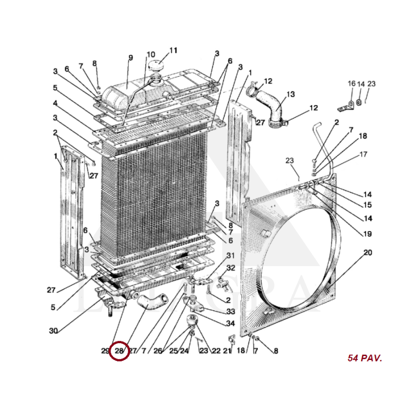 50-1303062 RADIATORA CAURULE APAKŠĒJĀ