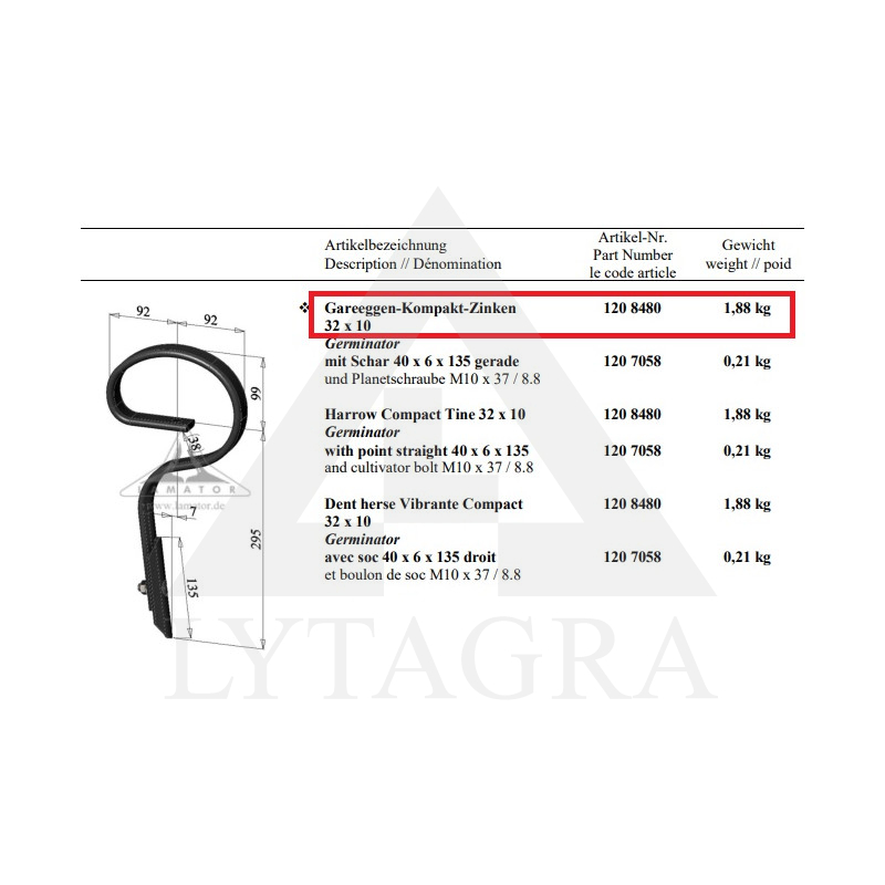 230.8480.00 GERMIN.ZARS32X10 /VĀCIJA