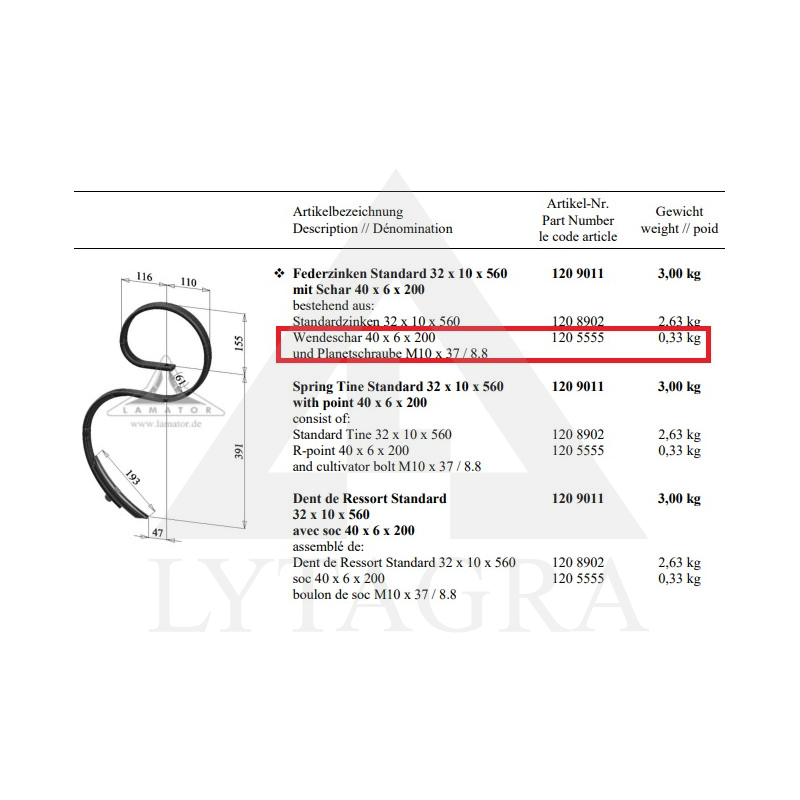 LEMESIS 40X6X200/1205555