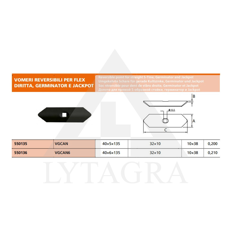 VGCAN6 ĶEPIŅA 40X6X135MM