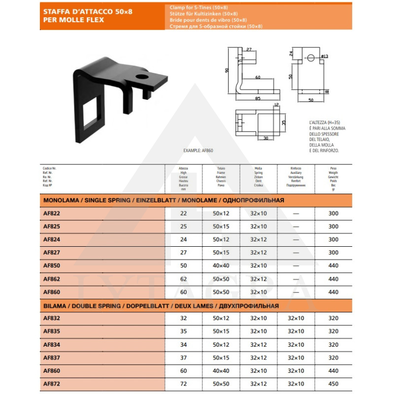 AF 650 TURETĀJS 50X6 H-50MM