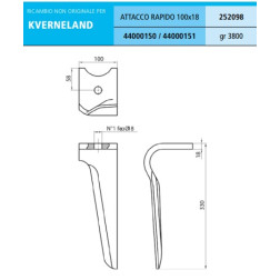 44000150 FRĒZES ZOBS KVERNELAND/ 252098 DX