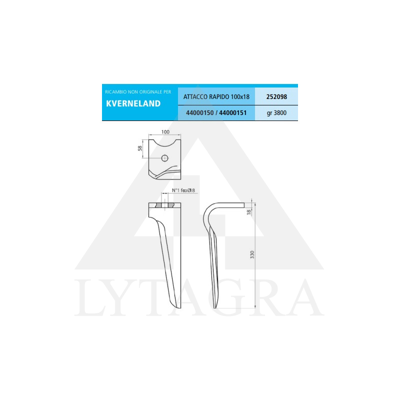 44000150 FRĒZES ZOBS KVERNELAND/ 252098 DX