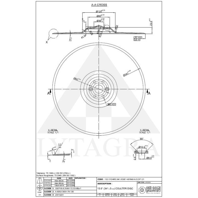 C 534897 / 23010201 DISKAS 341x3MM HORSCH230.10.20