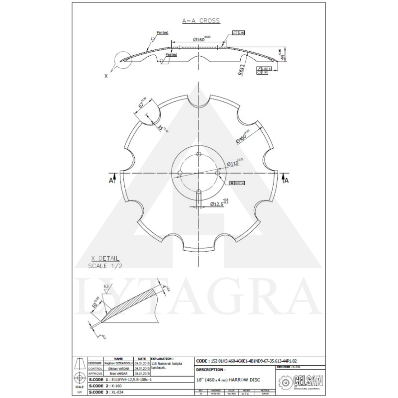 C 535063 XL034 AMAZONE DISKS 460x4MM XL034 / 53-5