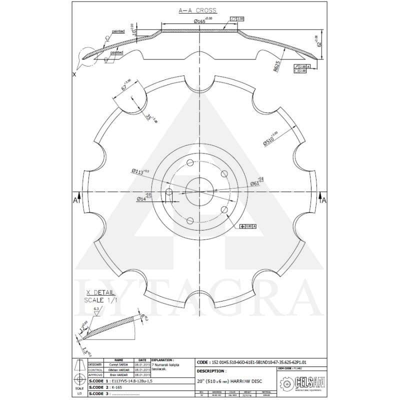C 534971 P11462 DISKS SIMBA 510X6 5caur.