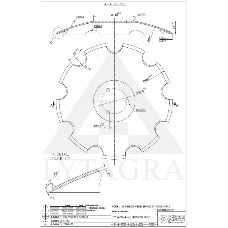 C 534901 / 23246102 DISKS HORSCH 3SK. 460x4MM 118