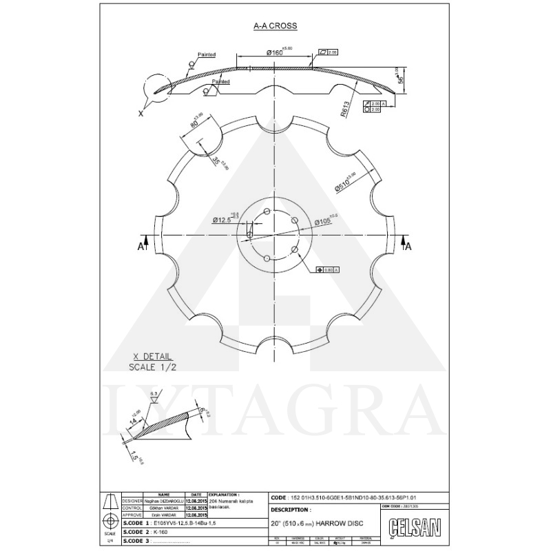 C 535249 28071305 DISKS HORSCH 510x6MM 280.71.305