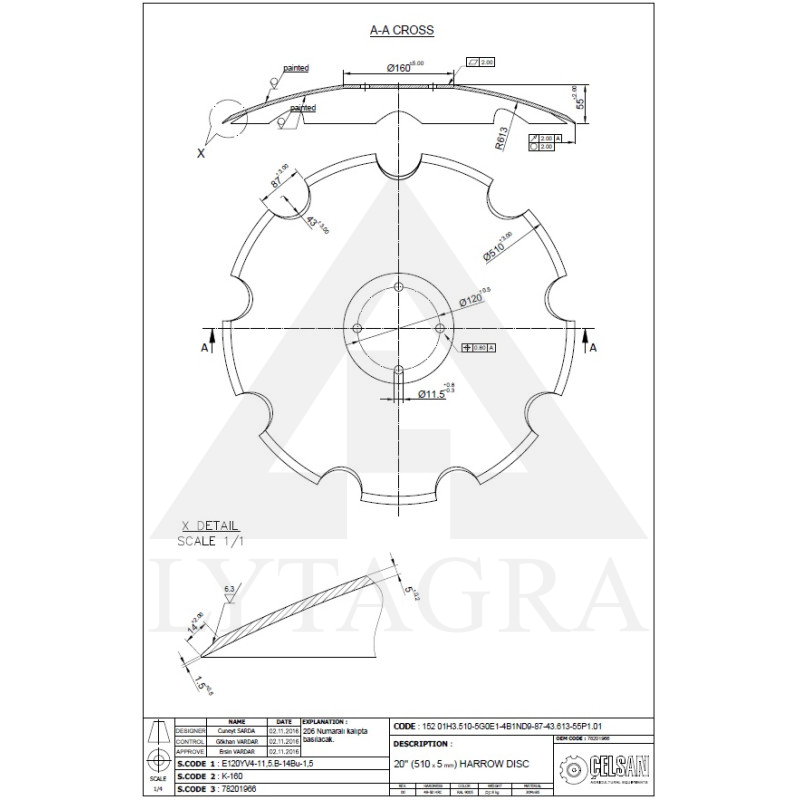 C 537704 78201966 DISKS CATROS AMAZONE 510x5MM 78