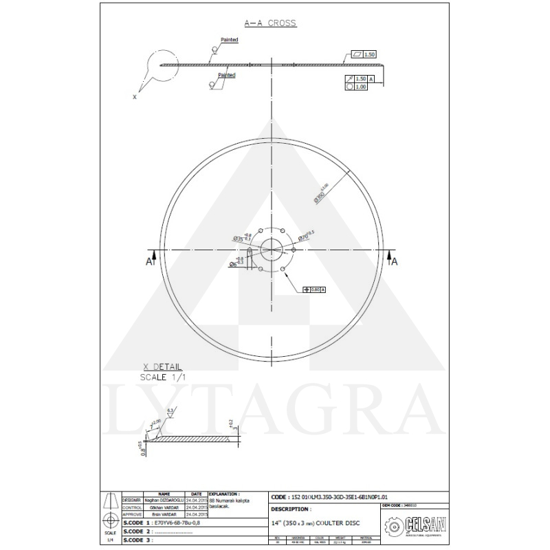 C 534906 / 3490010 DISKS LEMKEN 350x3MM 3490010 /