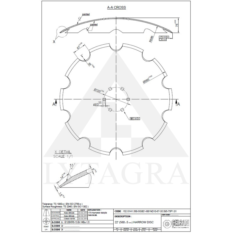 C 537058 DISKS 560x5MM 6-SK. STALTECH 167207503 /