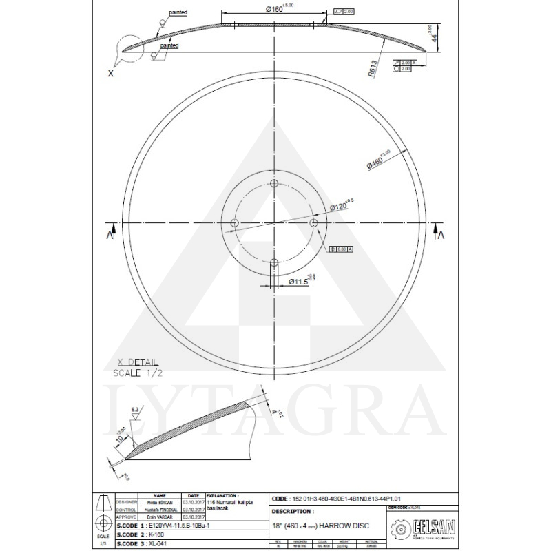 C 534653 XL041 DISKS AMAZON CATR 4c. 460x4MM 122/L