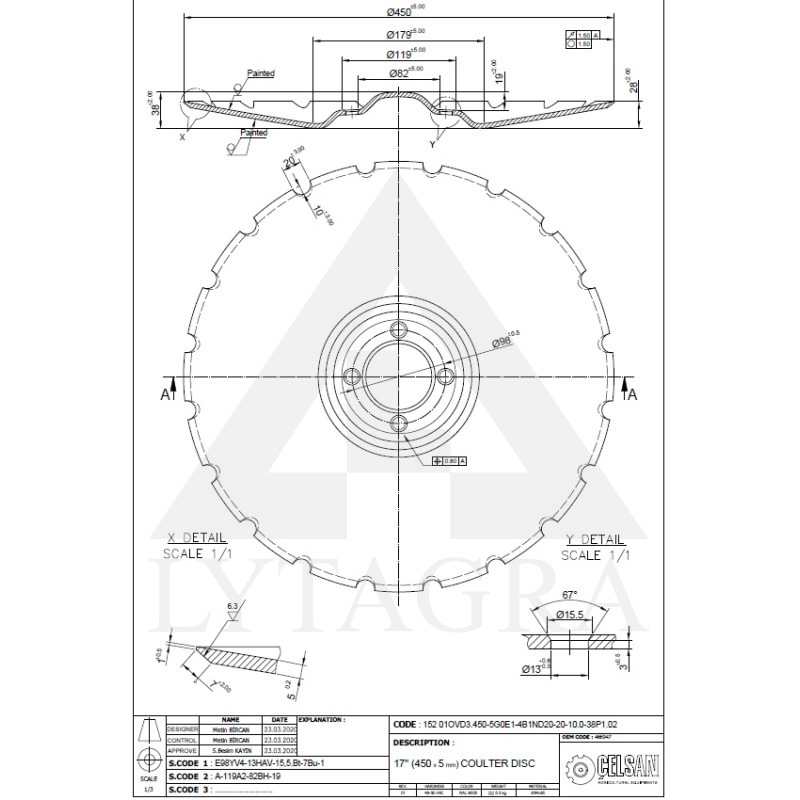 C 534671 466947 DISKS VADERSTAD CARRIE 450x5MM 4c.