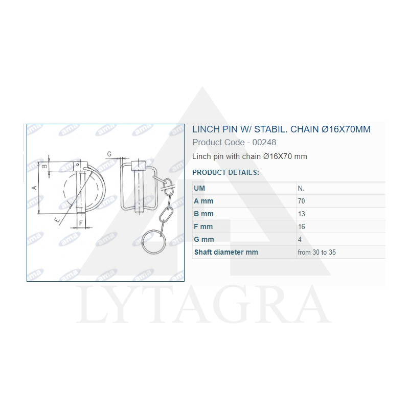 00248 FIKSATORS 16X70 mm