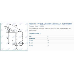 A09085 PIRKSTS AR FIKSATORU 25x175
