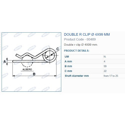 00469 / 05926 FIKSATORS Ø4X99 mm 5.gab