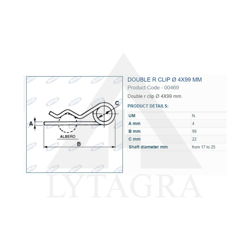 00469 / 05926 FIKSATORS Ø4X99 mm 5.gab