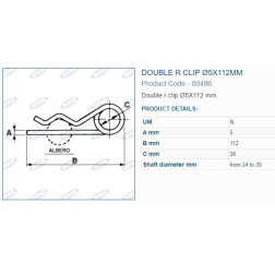 00486 / 05927 FIKSATORS   . Ø5X112 mm 5.gab