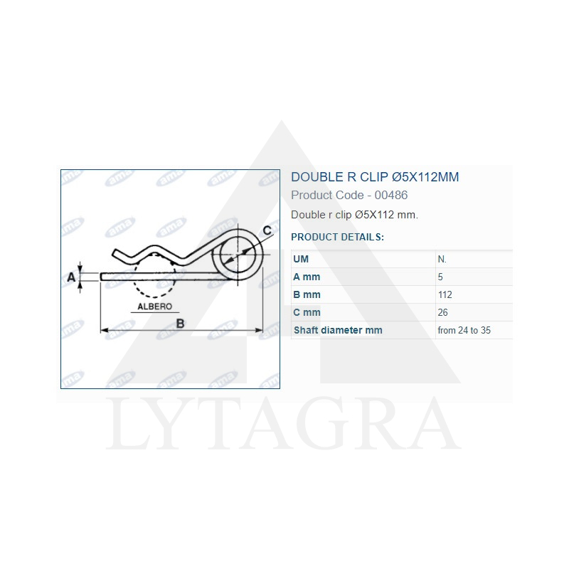 00486 / 05927 FIKSATORS   . Ø5X112 mm 5.gab