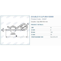 00487 / 05928  FIKSATORS     Ø6X150 mm 3.gab