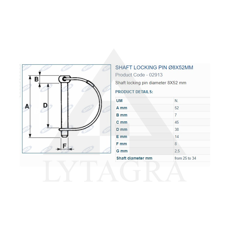 02913 / 05910 FIKSATORS   8X52 mm 5.gab