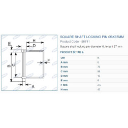 56741   KVADR.FIKSATORS 6X67 mm 5.gab