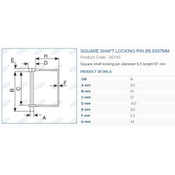 56743 KVADR.FIKSATORS 9,5X67 mm 3.gab.