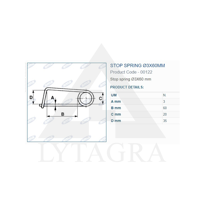 00122  FIKSATORS     3X60 MM 5.GAB