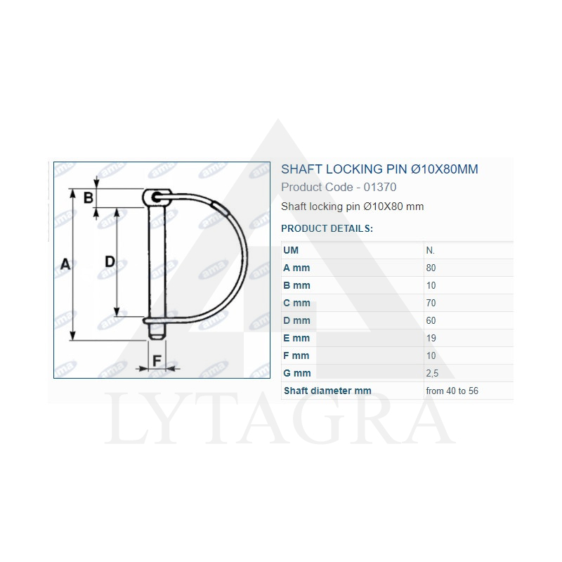 01370 / 05913 FIKSATORS  80X10 MM 5.GAB