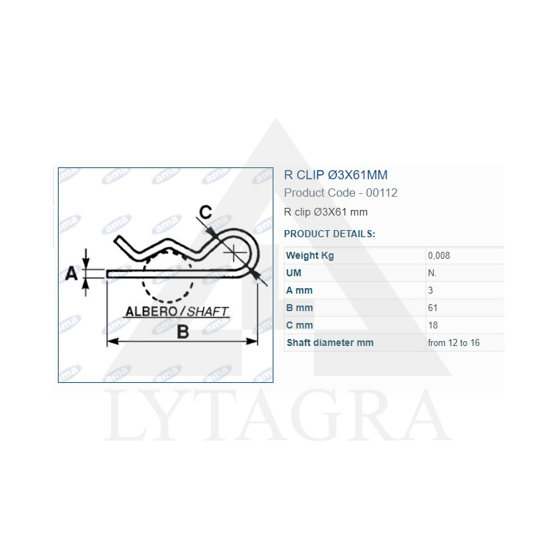 A00112 FIKSATORS 3mm