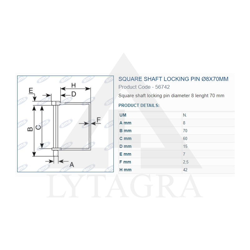 FIKS.TAPA 8X70 MM 56742