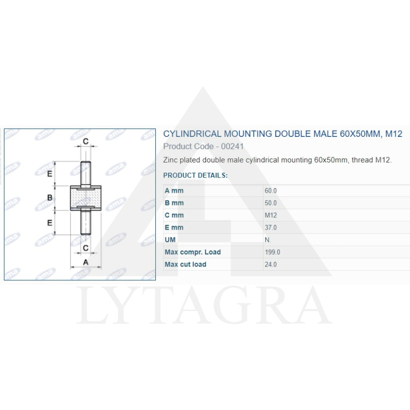 00241 AMORTIZATORS 60X50 M12