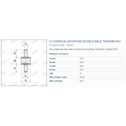 00243 AMORTIZATORS 75X50 M12