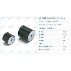 Amortizatora bukse 15X15 M4 2 iekšējās vītnes 8422