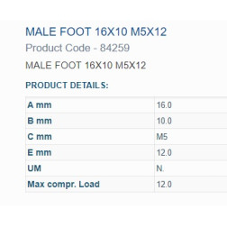 84259 BUKSE AMORTIZĀC. 15X15 M5 VĪTNE 1OUT