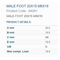 84261 BUKSE AMORTIZĀC. 20X15 M6 VĪTNE 1OUT