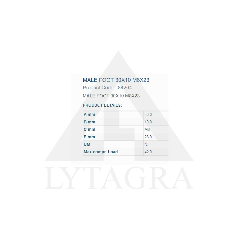 84264 BUKSE AMORTIZĀC. 30X10 M8 VĪTNE 1OUT