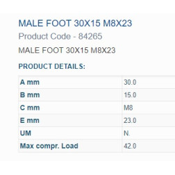 84265 BUKSE AMORTIZĀC. 30X15 M8 VĪTNE 1OUT