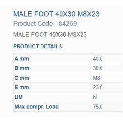 84269 BUKSE AMORTIZĀC. 40X30 M8 VĪTNE 1OUT