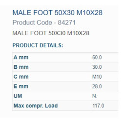 84271 BUKSE AMORTIZĀC.   50X30 M10 VĪTNE 1OUT