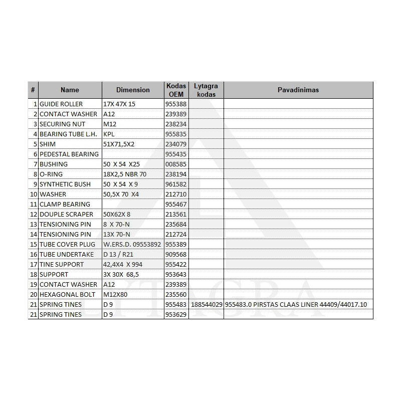 955483.0 L.ZARS CLAAS LINER