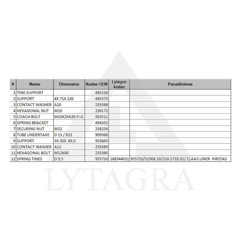 955710/51908.10/210.5710.01/ L.ZARS CLAAS LINER